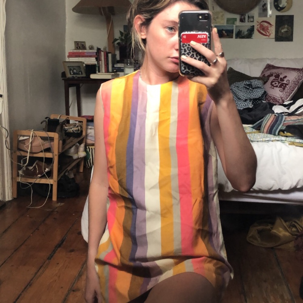 Vintage 70s rainbow mini dress